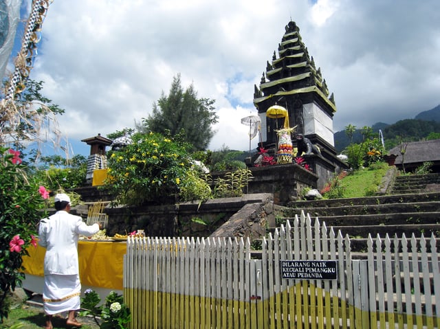A Hindu shrine dedicated to Sri Baduga Maharaja in Pura Parahyangan Agung Jagatkarta, Bogor. Hinduism has left a lasting impact in Indonesian art and culture.