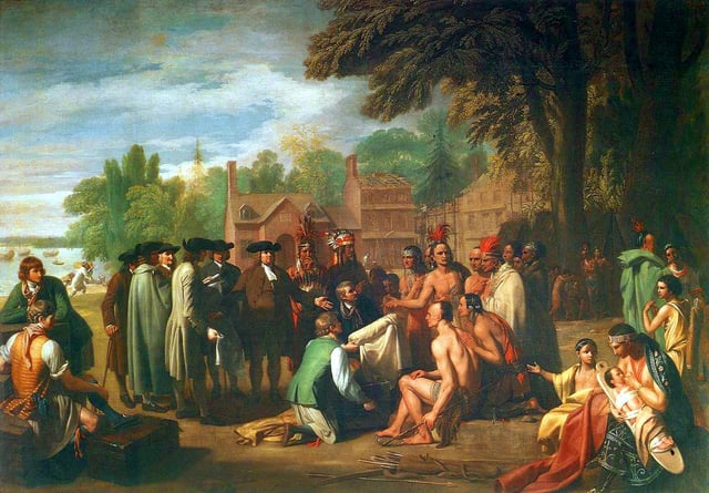 Benjamin West's painting (in 1771) of William Penn's 1682 treaty with the Lenape