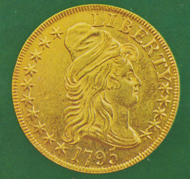A Turban Head eagle, one of the first gold coins minted under the Coinage Act of 1792