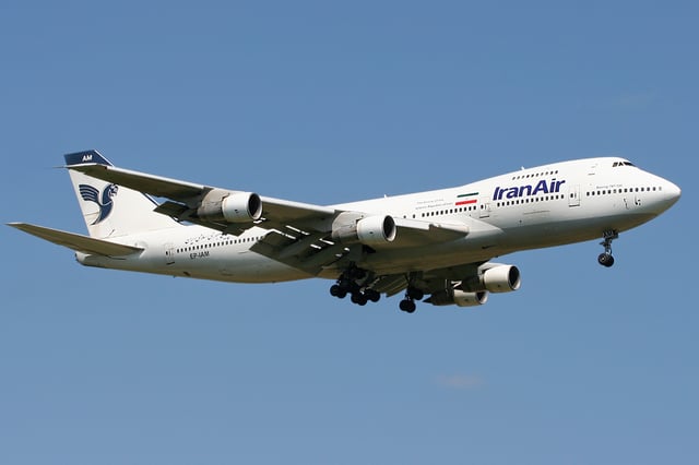 An Iran Air 747-100B. This was the last 747-100 in passenger service.