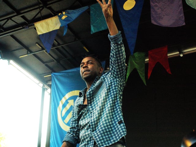 Lamar performing in 2012.