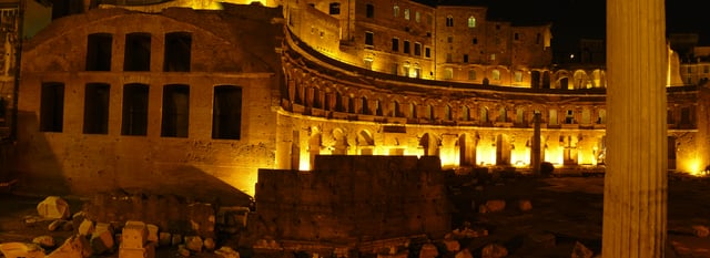 Night view of Trajan's Market, built by Apollodorus of Damascus