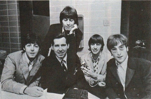 The group, with disc jockey Jim Stagg, while on their final tour in August 1966