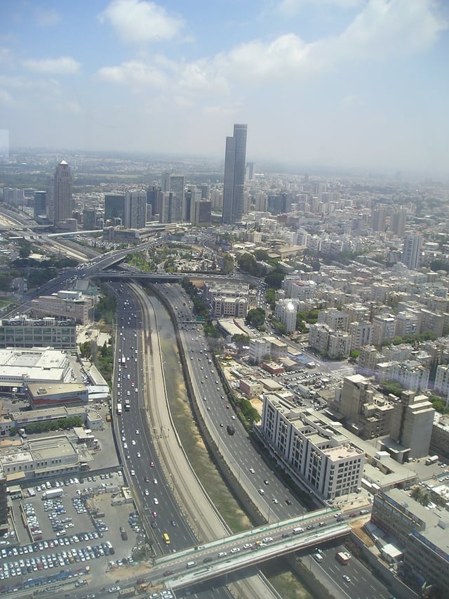 Ayalon Highway which runs through Tel Aviv