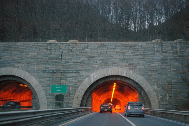 The Wilbur Cross Parkway passes through West Rock via Heroes Tunnel, the only highway tunnel in Connecticut.