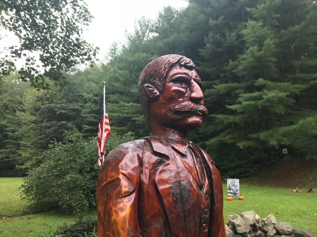 Statue honoring Randolph McCoy at the McCoy Homeplace in Hardy, KY