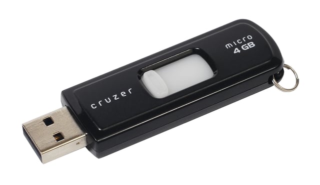 A flash drive, a typical USB mass-storage device
