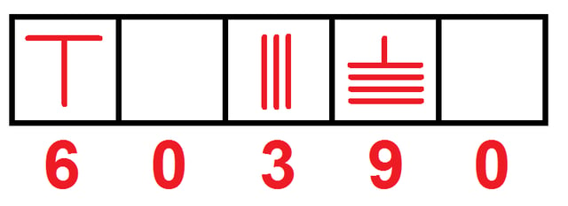 This is a depiction of zero expressed in Chinese counting rods, based on the example provided by A History of Mathematics. An empty space is used to represent zero.