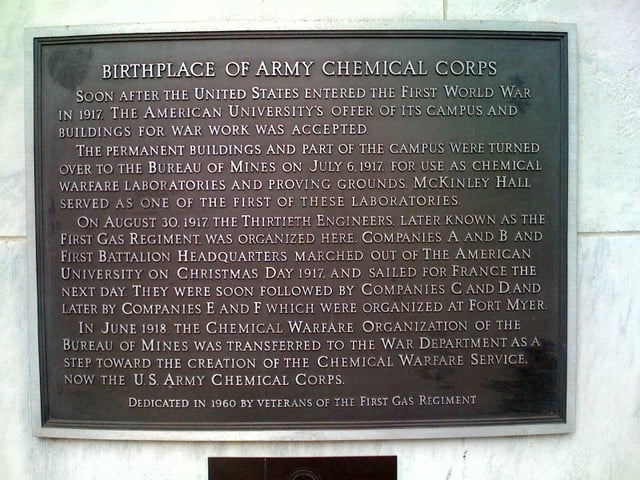 Birthplace of Army Chemical Corps