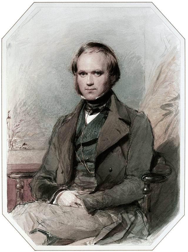While still a young man, Charles Darwin joined the scientific elite. Portrait by George Richmond.