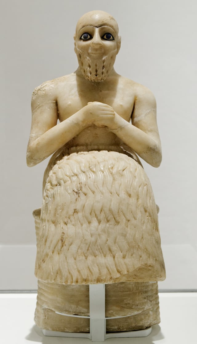 A 24th-century BC statue of a praying Sumerian man (modern day eastern Syria)
