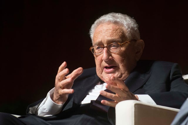 Kissinger at the LBJ Library in 2016