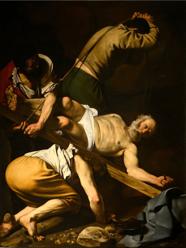 The Crucifixion of Saint Peter (1601) by Caravaggio