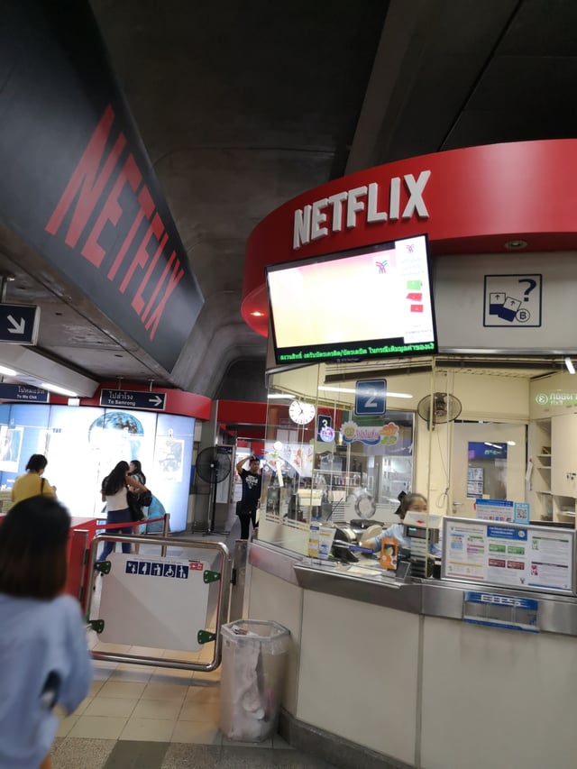 Netflix advertising at Thong Lo BTS station, Bangkok.