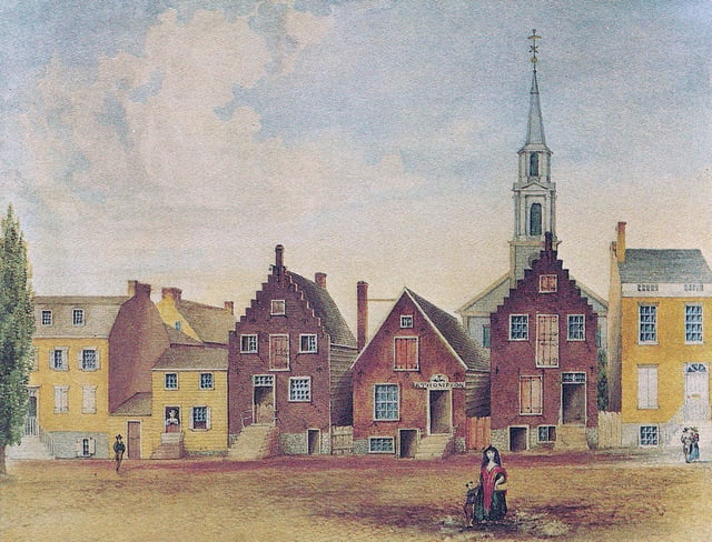 North Pearl Street from Maiden Lane North by James Eights, circa 1805