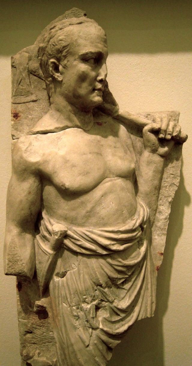 Attendant at a sacrifice with ax