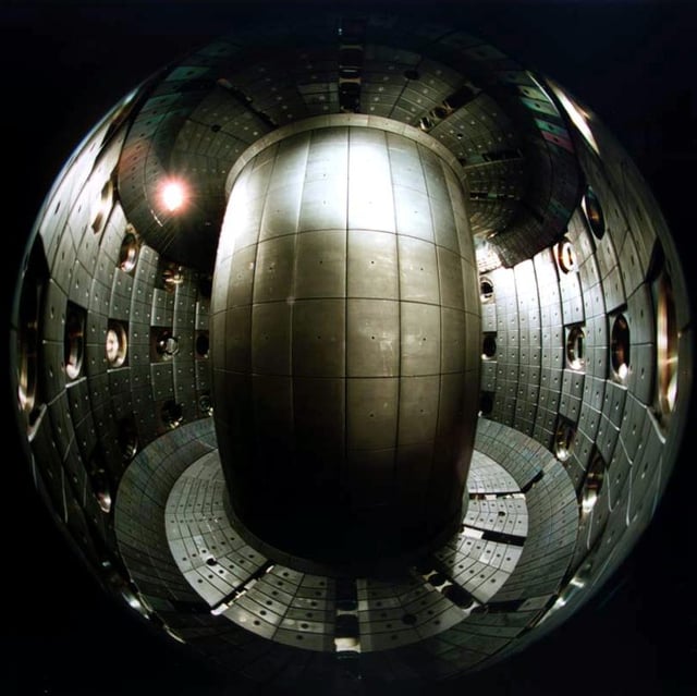 The Tokamak (TCV): inner view, with the graphite-clad torus. Courtesy of SPC-EPFL