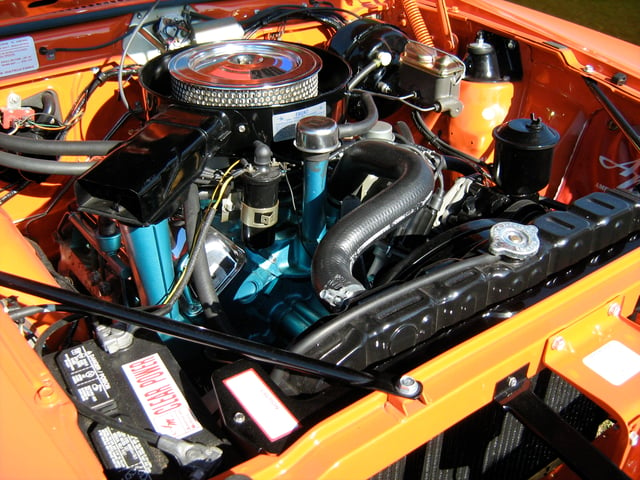 Stock 1970 AMX 390 engine at classic car show