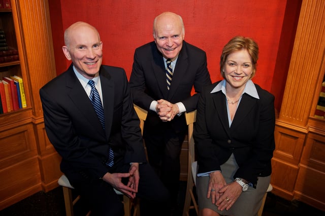 Founder Brian Lamb in 2012 flanked by co-CEOs Rob Kennedy and Susan Swain