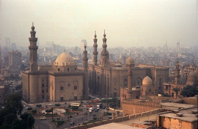 Cairo with a view of the Mosque of Sultan Hasan, as seen from the Citadel.