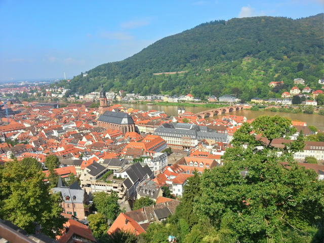 Heidelberg's old city centre from the castle above