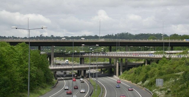 A four-level stack, where the M25 meets the M23
