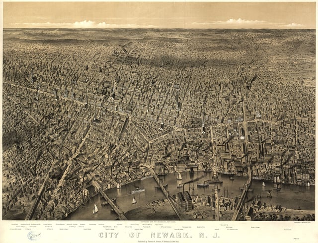 View of New Jersey's largest city, Newark, 1874