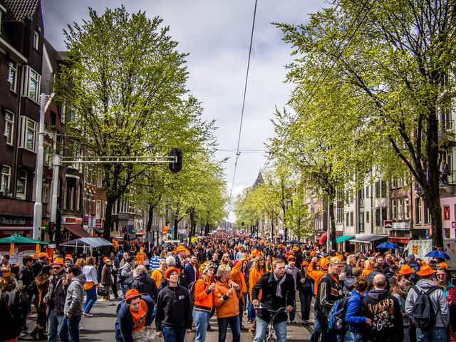 Queen's Day in Amsterdam on 2013.