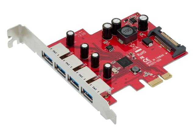 A PCI Express 2.0 expansion card that provides USB 3.0 connectivity.