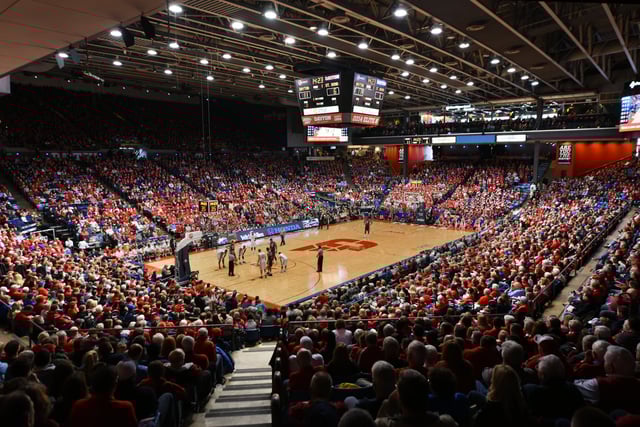 The University of Dayton Arena, which has hosted all First Four games since the round's inception in 2011, as well as its precursor, the single "play-in" game held from 2001 to 2010. As of 2019, the arena has hosted 123 tournament games, the most of any venue.