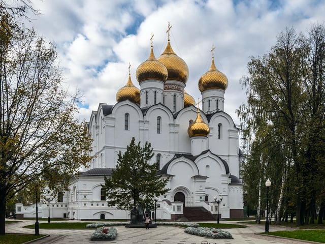 The Assumption Cathedral, built in stone in the early 1210s, was rebuilt in its current form in 2010