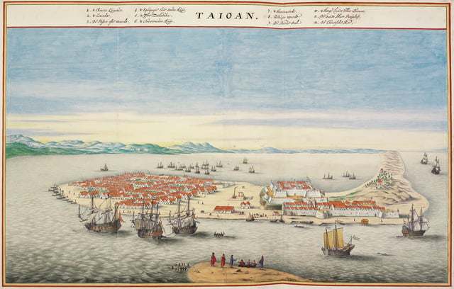 Overview of Fort Zeelandia in Dutch Formosa (in the 17th-century). It was in the Dutch rule period of Taiwan that the VOC began to encourage large-scale mainland Chinese immigration. As an early modern pioneer of outward foreign direct investment (FDI), the VOC's economic activities changed the demographic and economic history of the island forever.