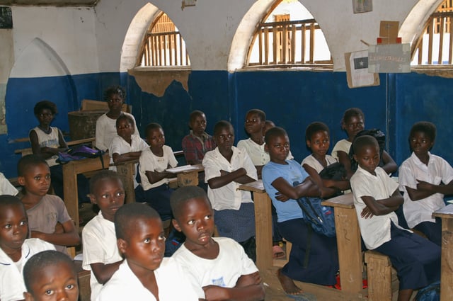 A classroom in the Democratic Republic of the Congo.