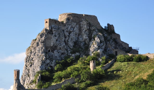 Ruins of Devín Castle. In 1809, Napoleon's troops blew up the castle.