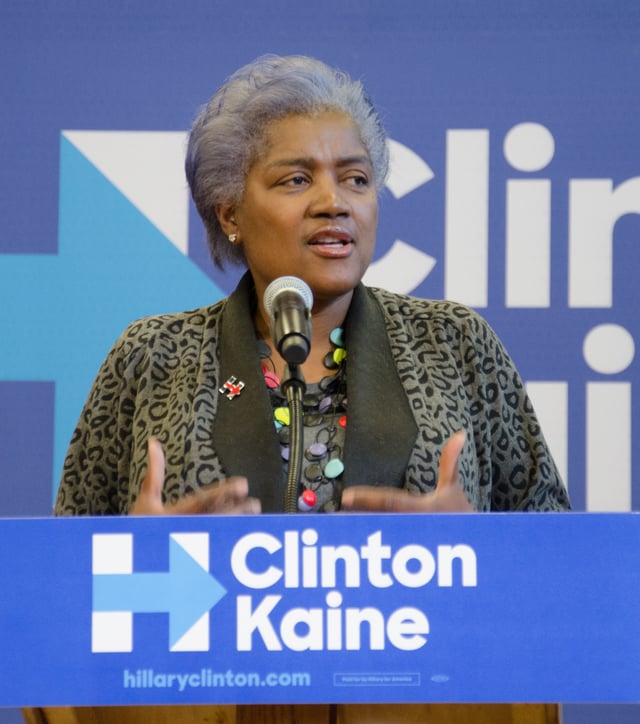 Brazile campaigns for Hillary Clinton at Nashua Community College in New Hampshire, October 7, 2016.