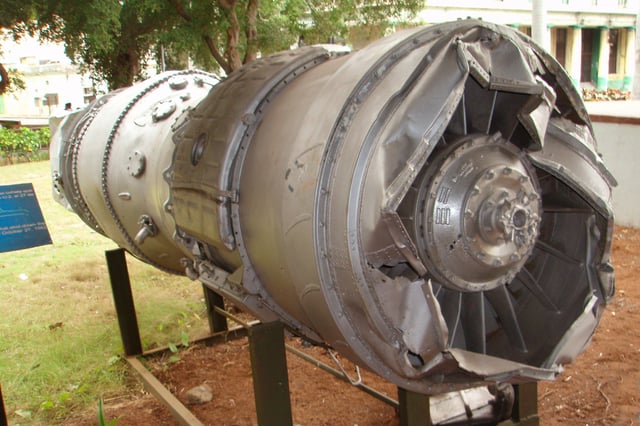 The engine of the Lockheed U-2 shot down over Cuba on display at Museum of the Revolution in Havana.