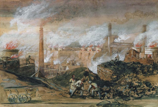 Dowlais Ironworks (1840) by George Childs (1798–1875)