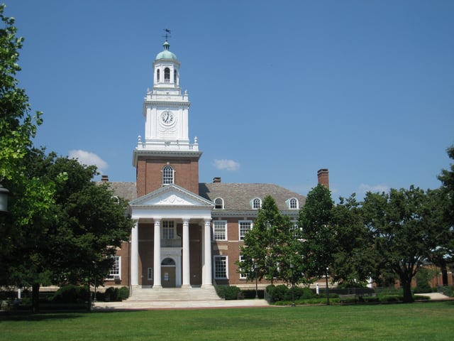 Gilman Hall, flagship building of the Homewood campus