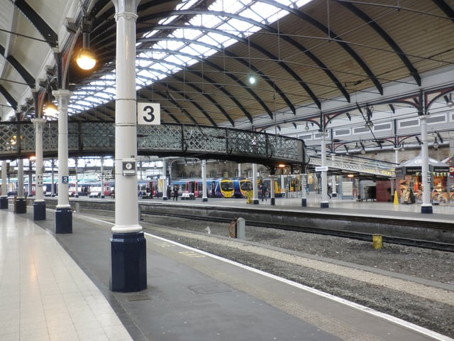 Inside Newcastle station