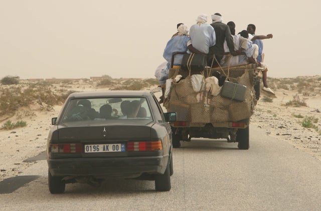 Road from Nouakchott to the Mauritanian–Senegalese border