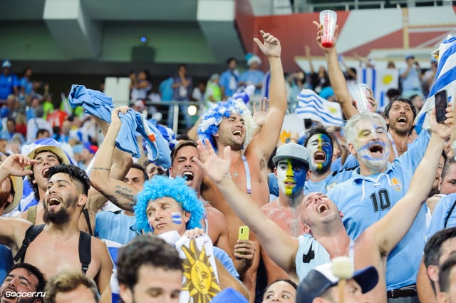 Uruguay supporters at the 2018 FIFA World Cup in Russia