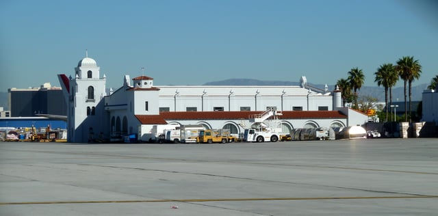 Hangar No. 1 was the first structure at LAX, built in 1929, restored in 1990 and remaining in active use.