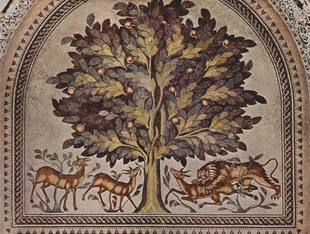 Mosaic from Hisham's Palace, an Umayyad residence near Jericho (c. 724–743)
