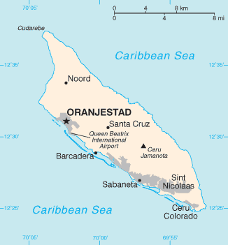A map of Aruba