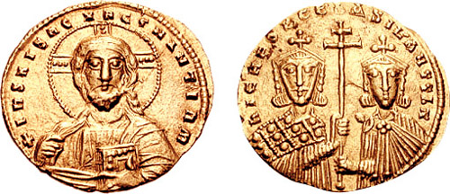 Nikephoros II and his stepson Basil II (right). Under the Macedonian dynasty, the Byzantine Empire became the strongest power in Europe, recovering territories lost in the war.