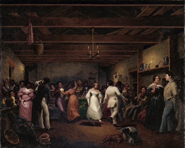 A celebration at a slave wedding in Virginia, 1838