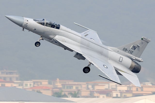 A Chengdu JF-17 taking off from Zhuhai Jinwan Airport