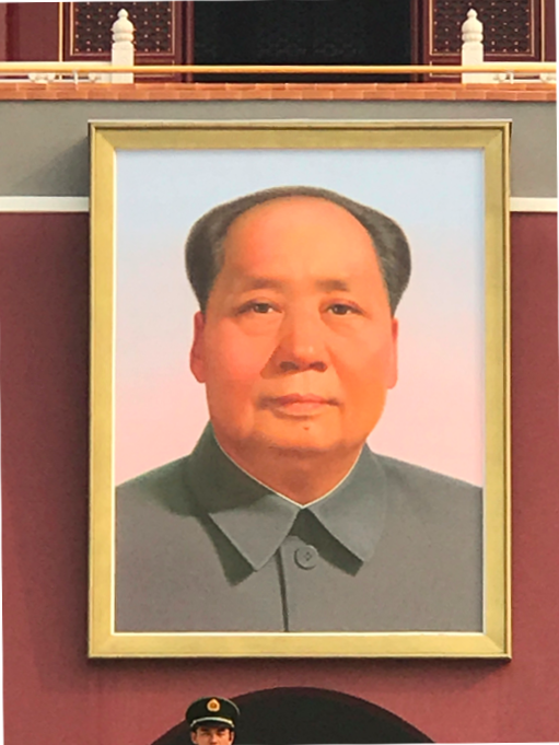 A large portrait of Mao at Tiananmen