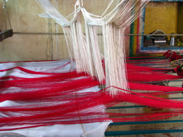 Silk sari weaving at Kanchipuram