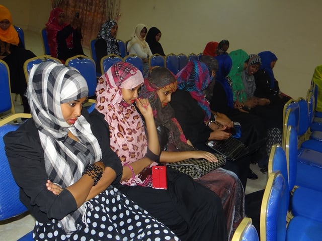 Young Somali women at a community event in Hargeisa